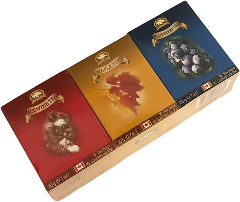 3 Bundle Tea(Maple,Blueberry,Icewine) 3x10 Tea Bags 60g